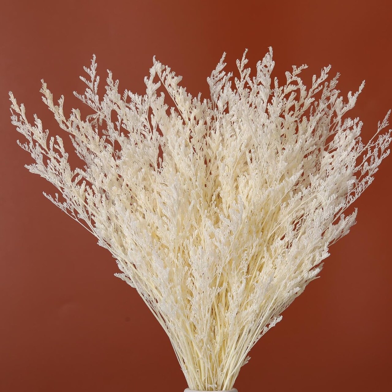 Dried Flowers Bouquet, Dry Caspia Flower Bundle, Floral Lavender, Babys Breath Flowers Arrangements for Wedding Decor, Door Wreath, Home Party Table Vase Decoration (White, 17'')